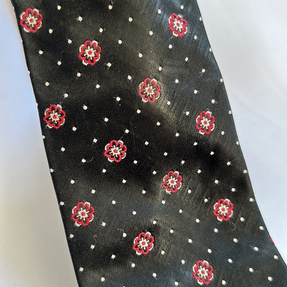 Vintage 70s Christian Dior Silk Tie - Blue with red - Picture 3 of 9